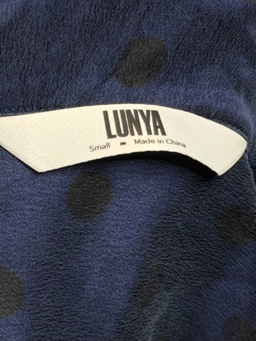 Lunya Washable Silk Long Sleeve Shirt and Pants Set Blue Eclipse